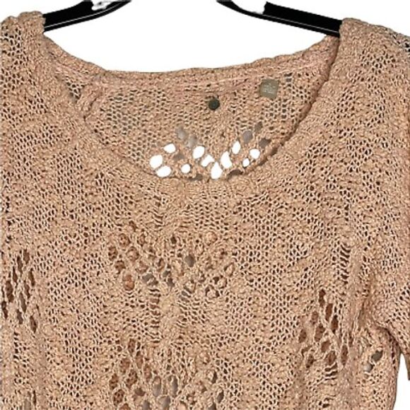 Knitted & Knotted Anthropologie Blouse Top Size Small Light Pink Womens - Picture 2 of 5